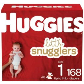 Huggies Little Snugglers Comfortable and Latex-Free Diapers Size 1;  Count 168