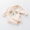 Baby Cartoon Pattern Long Sleeved Onesies Combo Striped Pantihose Sets - 66 (3-6M) - Apricot