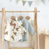 Baby Boy Solid Color & Bear Print Shirt Single Breasted Design Polo-Neck Onesies With Bow Tie - 66 (3-6M) - Apricot