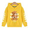 Baby Boy Slogan And Bear Print Pattern Long Sleeve Hoodie With Hat - 90 (12-24M) - Blue