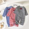 Baby Boy Plaid Pattern Bow Patched Design Cotton Jumpsuit - 66 (3-6M) - Black